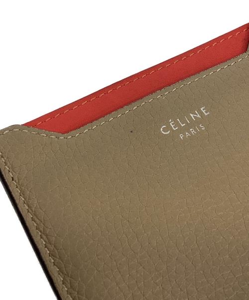 CELINE（セリーヌ）CELINE (セリーヌ) カードケース ベージュ×オレンジの古着・服飾アイテム