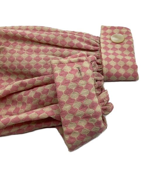 VALENTINO GARAVANI（ヴァレンティノ・ガラヴァーニ）VALENTINO GARAVANI (ヴァレンティノ・ガラヴァーニ) ヴィンテージワンピース　総柄　スタンドカラー ピンク サイズ:38の古着・服飾アイテム