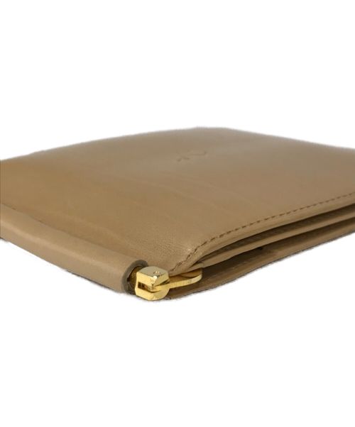 KITAMURA（キタムラ）KITAMURA (キタムラ) マネークリップ付二つ折り財布 ベージュの古着・服飾アイテム