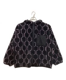 ROTOL（ロトル）の古着「総柄ボアブルゾン　フーディ　オーバーサイズ」｜パープル