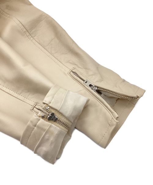 JOINT WORKS（ジョイントワークス）JOINT WORKS (ジョイントワークス) ラムレザーライダースジャケット ベージュ サイズ:Mの古着・服飾アイテム