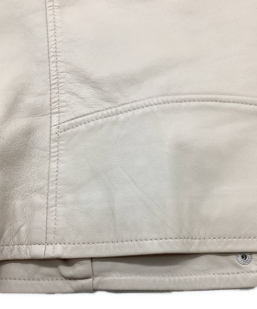 JOINT WORKS（ジョイントワークス）JOINT WORKS (ジョイントワークス) ラムレザーライダースジャケット ベージュ サイズ:Mの古着・服飾アイテム