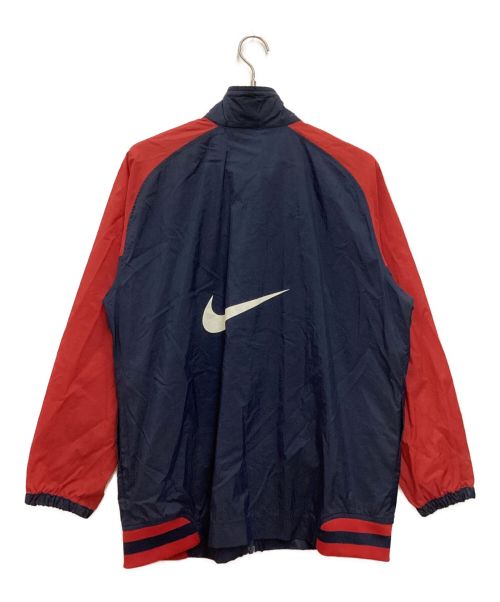 NIKE（ナイキ）NIKE (ナイキ) 古着バックビッグスウォッシュナイロンジャケット　刺繍タグ　90S 　バイカラー ネイビー×レッド サイズ:XL(BOYS)の古着・服飾アイテム