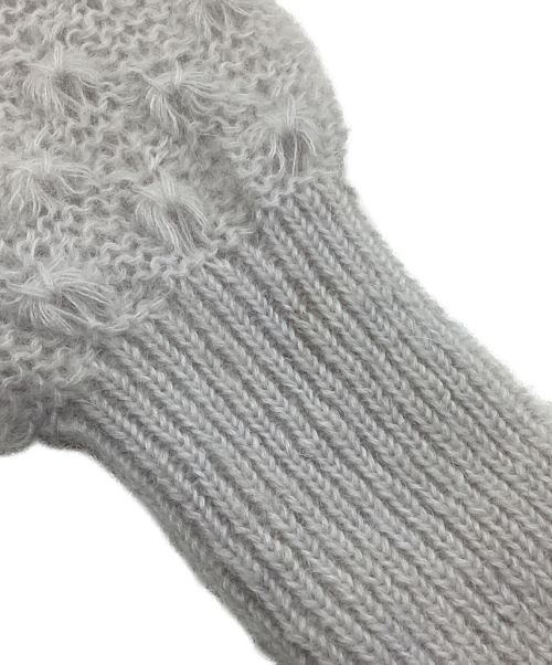 furfur（ファーファー）furfur (ファーファー) ハーフジップニット　レース　リブ　切り替え　Vネック　クロップド ブルー サイズ:Fの古着・服飾アイテム