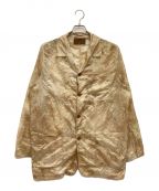 TOMORROW LANDトゥモローランド）の古着「ビンテージリップカバーオールジャケット　総柄　薄手　透け感」｜ベージュ