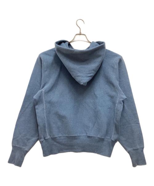 Champion REVERSE WEAVE（チャンピオン リバース ウィーブ）Champion REVERSE WEAVE (チャンピオン リバース ウィーブ) 90S パーカー　ワンポイント刺繍　USA製 ブルー サイズ:MEDIUMの古着・服飾アイテム