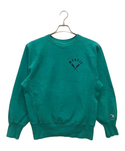 Champion REVERSE WEAVE（チャンピオン リバース ウィーブ）Champion REVERSE WEAVE (チャンピオンリバースウィーブ) 90S MYSTIC刺繍スウェット　クルーネック　USA製 グリーン サイズ:MEDIUMの古着・服飾アイテム