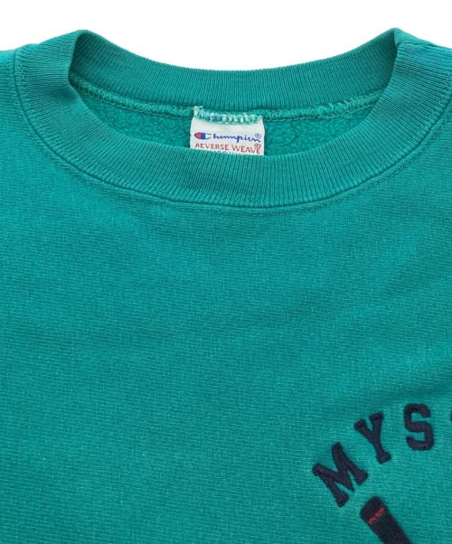 Champion REVERSE WEAVE（チャンピオン リバース ウィーブ）Champion REVERSE WEAVE (チャンピオンリバースウィーブ) 90S MYSTIC刺繍スウェット　クルーネック　USA製 グリーン サイズ:MEDIUMの古着・服飾アイテム