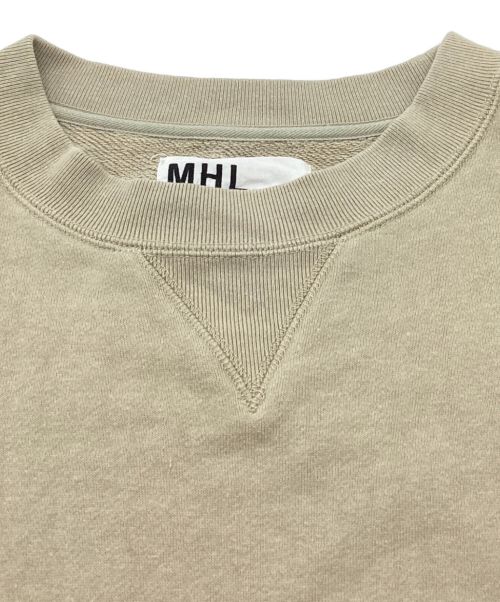 MHL（エムエイチエル）MHL (エムエイチエル) LOOPWHEELER (ループウィラー) LIGHT LOOPBACK COTTON CN / ライトループバックコットンクルーネック　スウェット ベージュ サイズ:Lの古着・服飾アイテム