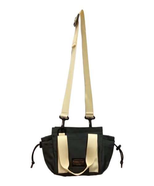 PENDLETON × MARIE INABA（ペンドルトン × 稲葉 真理恵）PENDLETON × MARIE INABA (ペンドルトン × 稲葉 真理恵) SMALL SHOLDER BAG  / スモールショルダーバッグ　2WAY グレー×ホワイトの古着・服飾アイテム