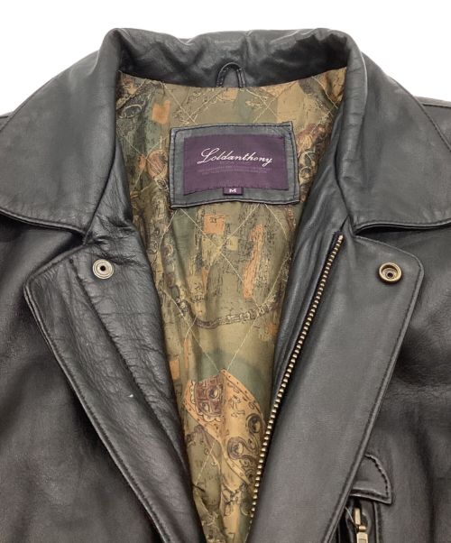 LOLDANTHONY（ロードアンソニー）LOLDANTHONY (ロードアンソニー) 裏地総柄ラムレザーコート　中綿 ブラック サイズ:Mの古着・服飾アイテム