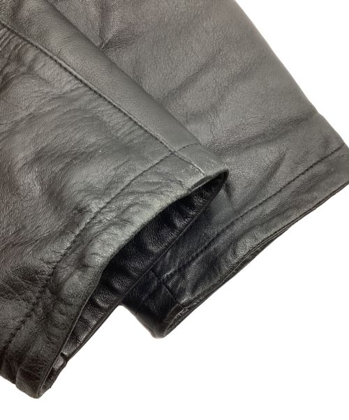 LOLDANTHONY（ロードアンソニー）LOLDANTHONY (ロードアンソニー) 裏地総柄ラムレザーコート　中綿 ブラック サイズ:Mの古着・服飾アイテム