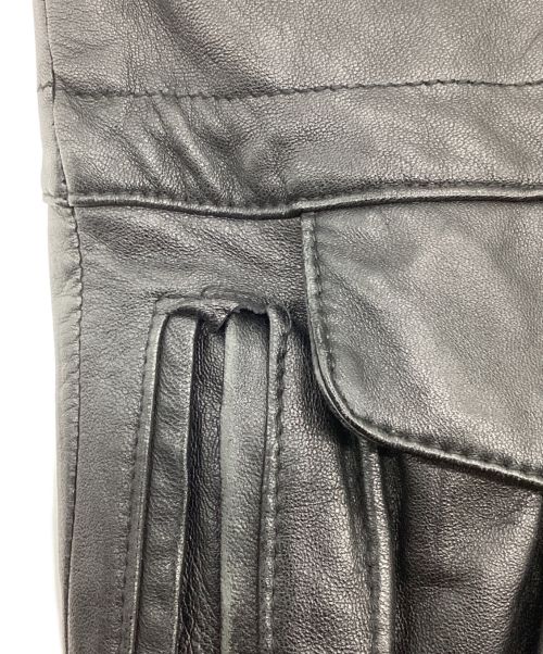 LOLDANTHONY（ロードアンソニー）LOLDANTHONY (ロードアンソニー) 裏地総柄ラムレザーコート　中綿 ブラック サイズ:Mの古着・服飾アイテム