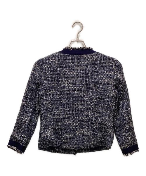 BROOKS BROTHERS（ブルックスブラザーズ）BROOKS BROTHERS (ブルックスブラザーズ) ノーカラーツイードジャケット ネイビー サイズ:XSの古着・服飾アイテム