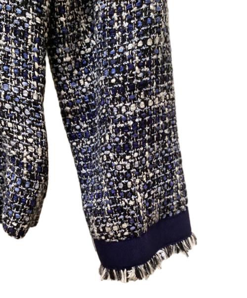 BROOKS BROTHERS（ブルックスブラザーズ）BROOKS BROTHERS (ブルックスブラザーズ) ノーカラーツイードジャケット ネイビー サイズ:XSの古着・服飾アイテム