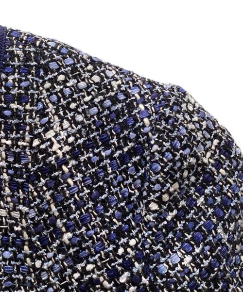 BROOKS BROTHERS（ブルックスブラザーズ）BROOKS BROTHERS (ブルックスブラザーズ) ノーカラーツイードジャケット ネイビー サイズ:XSの古着・服飾アイテム