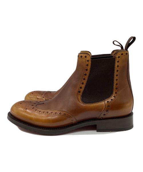 Santoni（サントーニ）Santoni (サントーニ) サイドゴアブーツ　ウイングチップ ブラウン サイズ:7 1/2の古着・服飾アイテム