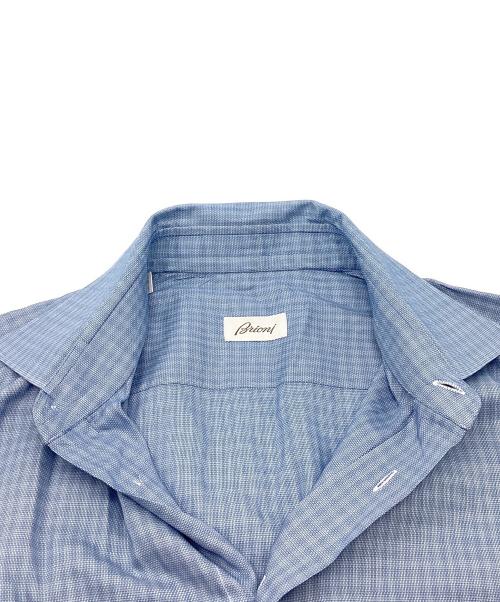BRIONI（ブリオーニ）BRIONI (ブリオーニ) シャツ　チェック　コットン　スリムフィット ブルー サイズ:43の古着・服飾アイテム