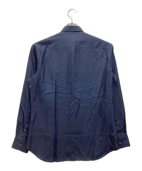 BRIONI（ブリオーニ）BRIONI (ブリオーニ) シルクシャツ　フラップポケット ネイビー サイズ:Lの古着・服飾アイテム