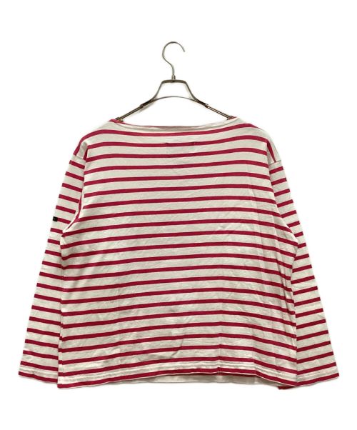 OUTIL（ウティ）OUTIL (ウティ) バスクシャツ　ボートネック　ボーダー ホワイト×ピンク サイズ:0の古着・服飾アイテム