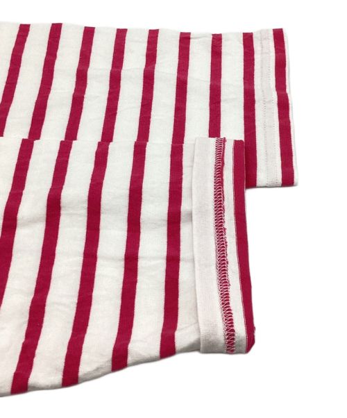 OUTIL（ウティ）OUTIL (ウティ) バスクシャツ　ボートネック　ボーダー ホワイト×ピンク サイズ:0の古着・服飾アイテム