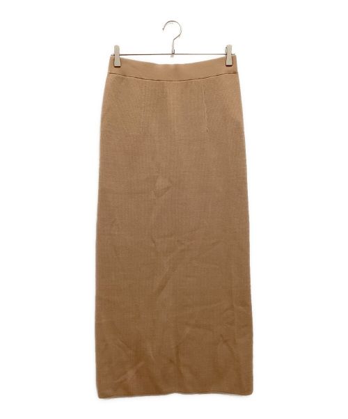 FRAMeWORK（フレームワーク）FRAMeWORK (フレームワーク) コットンハリヌキスカート　ニット　タイト　ペンシル　ロング　マキシ ベージュ サイズ:38 未使用品の古着・服飾アイテム