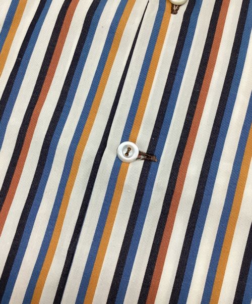 Stefano Branchini（ステファノ・ブランキーニ）Stefano Branchini (ステファノ・ブランキーニ) ストライプシャツ　マルチストライプ　コットン ブルー×オレンジ サイズ:43の古着・服飾アイテム