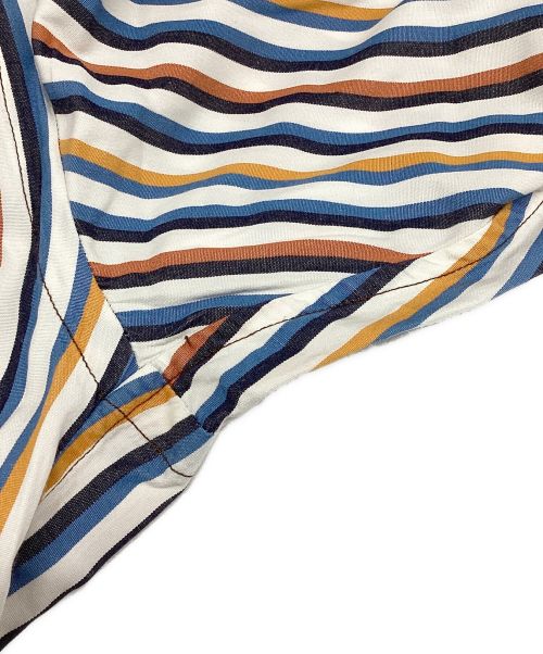 Stefano Branchini（ステファノ・ブランキーニ）Stefano Branchini (ステファノ・ブランキーニ) ストライプシャツ　マルチストライプ　コットン ブルー×オレンジ サイズ:43の古着・服飾アイテム