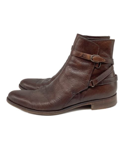 sergio rossi（セルジオロッシ）sergio rossi (セルジオロッシ) ジョッパーブーツ　レザー　ベルト ブラウン サイズ:7 1/2の古着・服飾アイテム