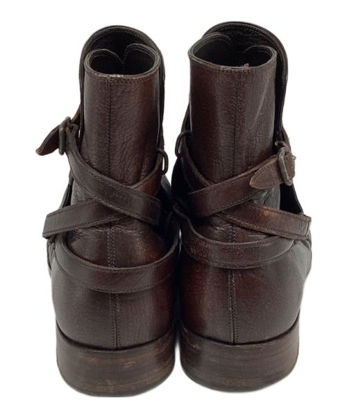 sergio rossi（セルジオロッシ）sergio rossi (セルジオロッシ) ジョッパーブーツ　レザー　ベルト ブラウン サイズ:7 1/2の古着・服飾アイテム