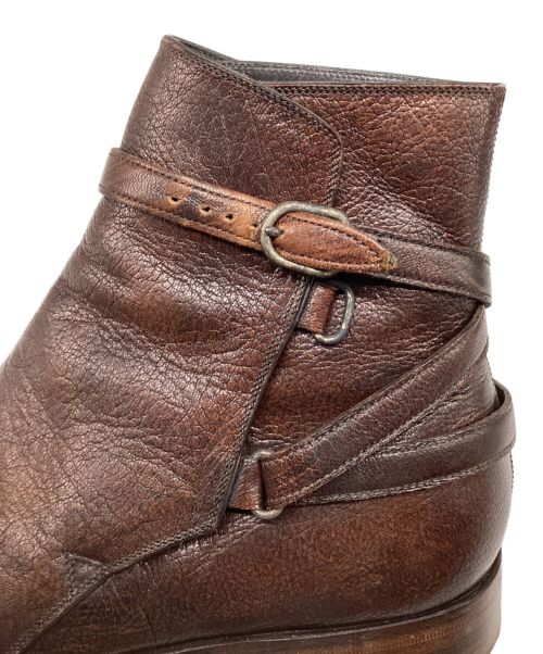 sergio rossi（セルジオロッシ）sergio rossi (セルジオロッシ) ジョッパーブーツ　レザー　ベルト ブラウン サイズ:7 1/2の古着・服飾アイテム