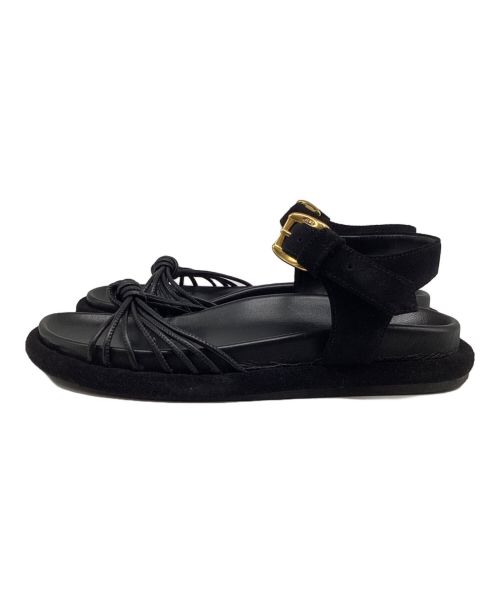 J&M DAVIDSON（ジェイ＆エム デヴィッドソン）J&M DAVIDSON (ジェイ＆エム デヴィッドソン) STRAPPY KNOTTED SANDAL / ストラッピー ノーティッド サンダル ブラック サイズ:38の古着・服飾アイテム