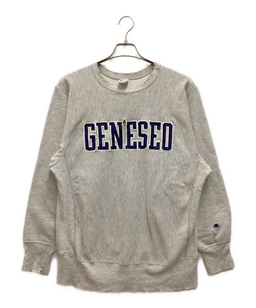 Champion REVERSE WEAVE（チャンピオン リバース ウィーブ）Champion REVERSE WEAVE (チャンピオンリバースウィーブ) クルーネックスウェット　90s前期　刺繍タグ　USA製  グレー サイズ:LARGEの古着・服飾アイテム
