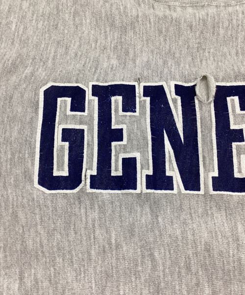 Champion REVERSE WEAVE（チャンピオン リバース ウィーブ）Champion REVERSE WEAVE (チャンピオンリバースウィーブ) クルーネックスウェット　90s前期　刺繍タグ　USA製  グレー サイズ:LARGEの古着・服飾アイテム