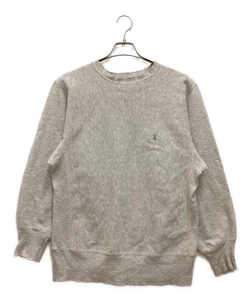 Champion REVERSE WEAVE（チャンピオン リバース ウィーブ）Champion REVERSE WEAVE (チャンピオンリバースウィーブ) クルーネックスウェット　トリコ2枚タグ　USA製  グレー サイズ:LARGEの古着・服飾アイテム
