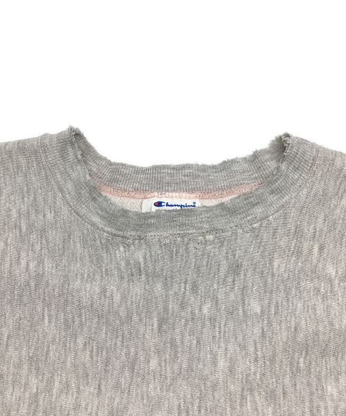 Champion REVERSE WEAVE（チャンピオン リバース ウィーブ）Champion REVERSE WEAVE (チャンピオンリバースウィーブ) クルーネックスウェット　トリコ2枚タグ　USA製  グレー サイズ:LARGEの古着・服飾アイテム