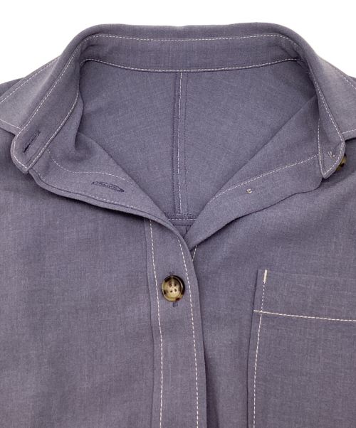 Spick and Span（スピックアンドスパン）Spick and Span (スピックアンドスパン) ヴィンテージサブレシャツワンピース　ボタン　ロング　マキシ グレー サイズ:Fの古着・服飾アイテム