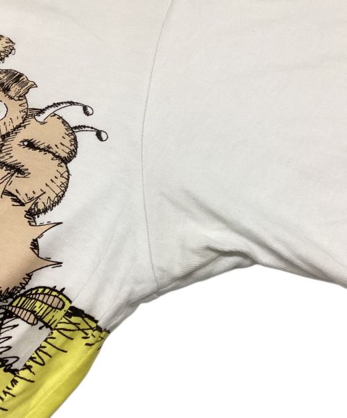 COMME des GARCONS SHIRT（コムデギャルソンシャツ）COMME des GARCONS SHIRT (コムデギャルソンシャツ) KAWS (カウズ) コラボTシャツ　クルーネック　コットン　プリント ホワイト サイズ:Lの古着・服飾アイテム