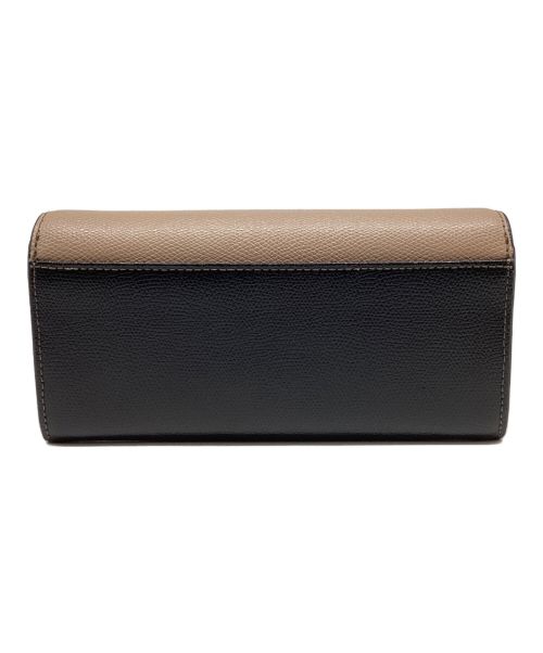 FURLA（フルラ）FURLA (フルラ) CONTINENTAL WALLET / コンチネンタルウォレット　長財布　ターンロック　バイカラー ピンクベージュ×ブラックの古着・服飾アイテム