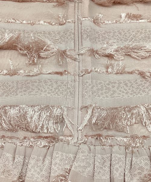 Sister Jane（シスタージェーン）Sister Jane (シスタージェーン) Ruffle Midi Dress / ラッフルミディドレス　ティアードロングワンピース　スタンドカラー　フリンジ　フリル ピンク サイズ:Sの古着・服飾アイテム