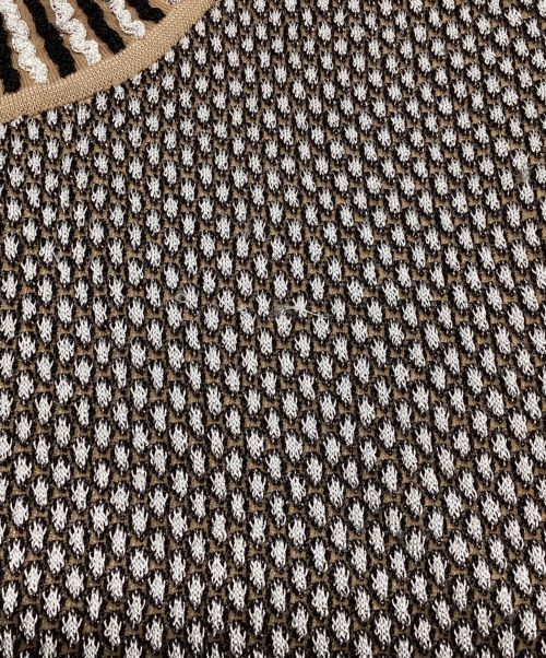 Mame Kurogouchi（マメクロゴウチ）Mame Kurogouchi (マメクロゴウチ) Spots Pattern Knitted Croped Top / スポット パターン ニット クロップド トップ 24SS ブラウン サイズ:1の古着・服飾アイテム