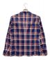BURBERRY BLACK LABEL (バーバリーブラックレーベル) チェックシャツジャケット　コットン　リネン混　マドラスチェック ネイビー サイズ:M：4000円