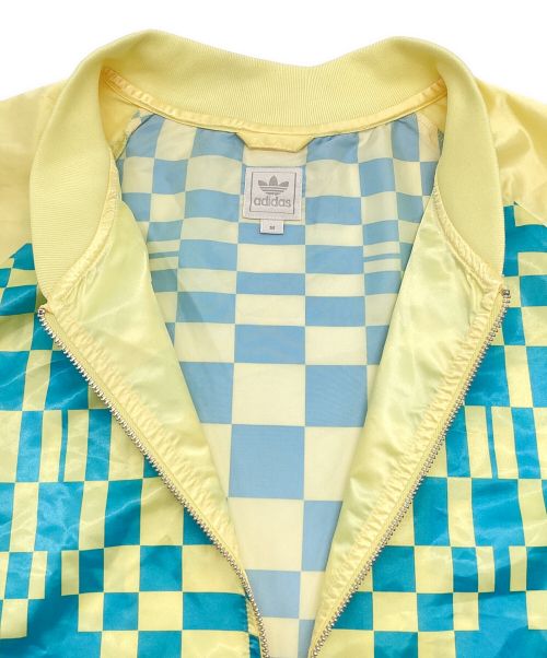 adidas（アディダス）adidas (アディダス) 古着パターンチェック柄ジャケット イエロー サイズ:Mの古着・服飾アイテム
