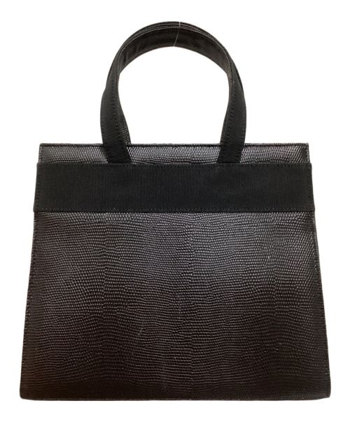 Salvatore Ferragamo（サルヴァトーレ フェラガモ）Salvatore Ferragamo (サルヴァトーレ フェラガモ) ヴァラリボンバッグ　ハンドバッグ　スクエア ブラックの古着・服飾アイテム