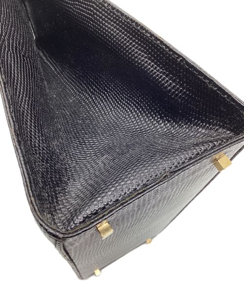 Salvatore Ferragamo（サルヴァトーレ フェラガモ）Salvatore Ferragamo (サルヴァトーレ フェラガモ) ヴァラリボンバッグ　ハンドバッグ　スクエア ブラックの古着・服飾アイテム