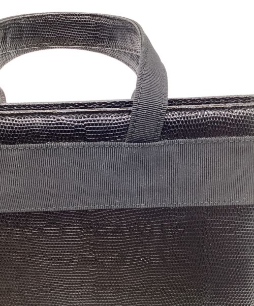 Salvatore Ferragamo（サルヴァトーレ フェラガモ）Salvatore Ferragamo (サルヴァトーレ フェラガモ) ヴァラリボンバッグ　ハンドバッグ　スクエア ブラックの古着・服飾アイテム