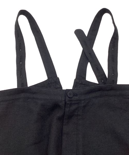 susuri（ススリ）susuri (ススリ) クラウンパンツ　リネン　ウール　サスペンダー ブラック サイズ:3の古着・服飾アイテム