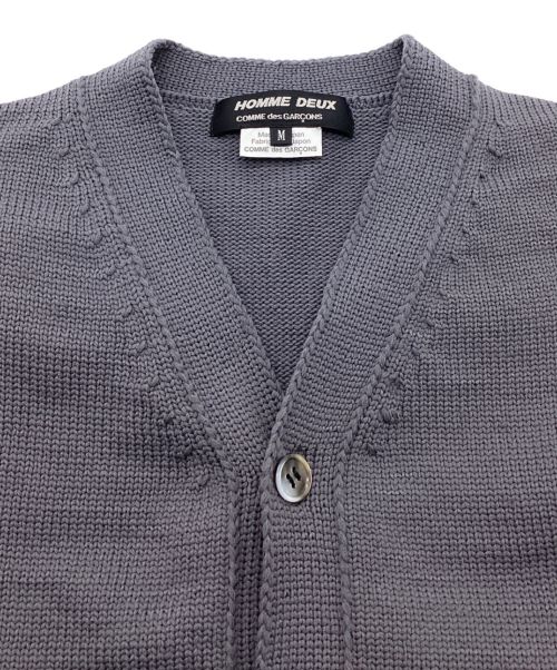 COMME des GARCONS HOMME DEUX（コムデギャルソン オム ドゥ）COMME des GARCONS HOMME DEUX (コムデギャルソン オム ドゥ) サイドジップカーディガン　Vネック　ニット　AD2023 グレー サイズ:Mの古着・服飾アイテム