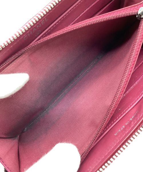 CHANEL（シャネル）CHANEL (シャネル) 長財布　ブリリアントマトラッセ　キルティング　エナメル　ラウンドジップ ピンクの古着・服飾アイテム