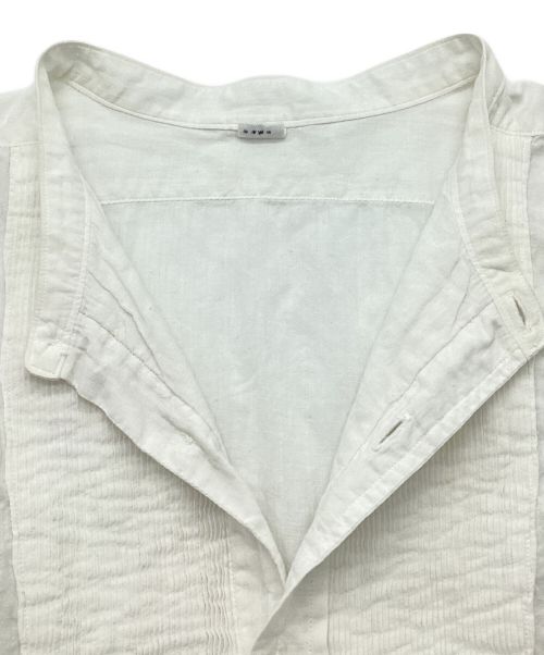 45R（フォーティファイブ・アール）45R (フォーティーファイブアール) ノーカラーシャツ　ブザム　コットン ホワイト サイズ:-の古着・服飾アイテム